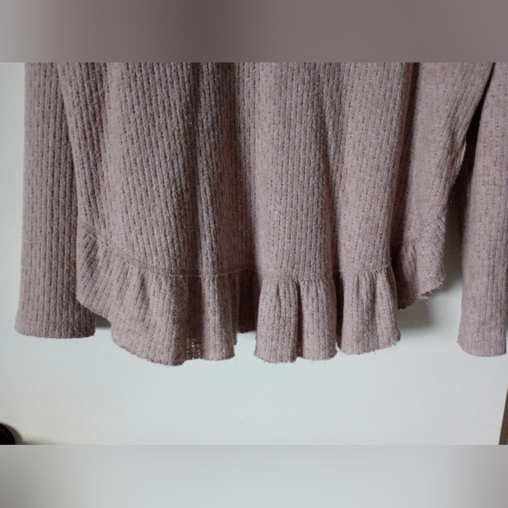 Maeve Anthropologie Heather Pink Cowl Neck Sweater Size Medium - Picture 2 of 8